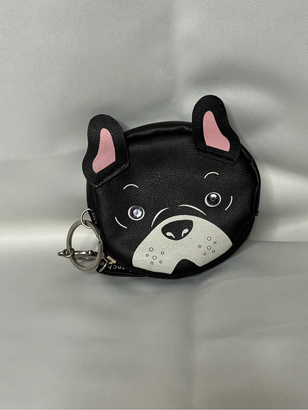 Black and Pink French Bulldog Coin Pouch Keychain - Pets Dog Accessory